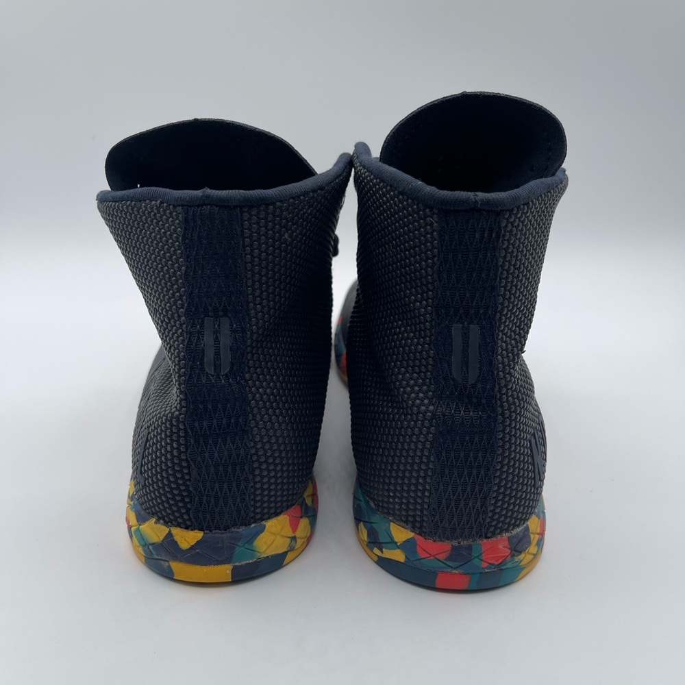 NOBULL Black High-Top Trainers with Colorful Patterned Sole - Picture 6 of 8